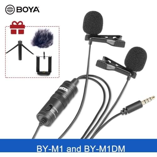 BOYA BY-M1 BY-M1DM Lavalier Microphone Vlog Audio Video Record Lapel Mic for DSLR Camera Smartphones Live broadcast Mic