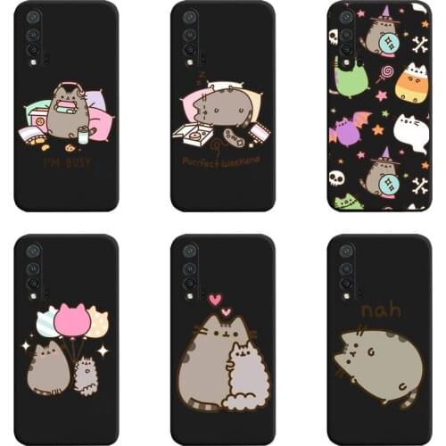 Cute Cartoon Cat Pusheens Phone Case For Huawei Nova 6se 7 7pro 7se honor 7A 8A 7C 9C Play