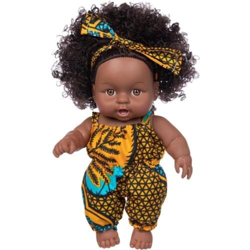 Black Girl Dolls African American Play Soft Reborn Baby Realistic Dolls Lifelike 12 inch Baby Play Dolls Fun Kids Toy Gifts