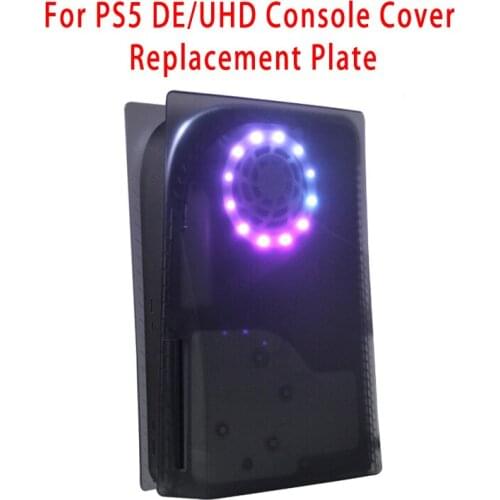 For PS5 DE/UHD Console Cover Replacement Plate Anti-Scratch Transparent black Skin Hard Shell Protective Case