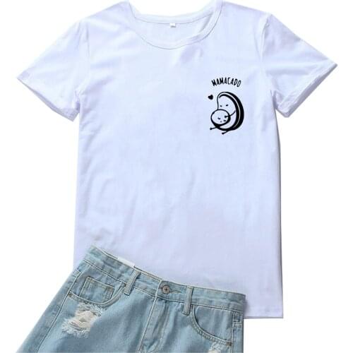 Mamacado T-shirt Women Cute Cartoon Pattern Tshirt Women Casual Short Sleeves Women T Shirts Funny Black Red Printing Women Tees