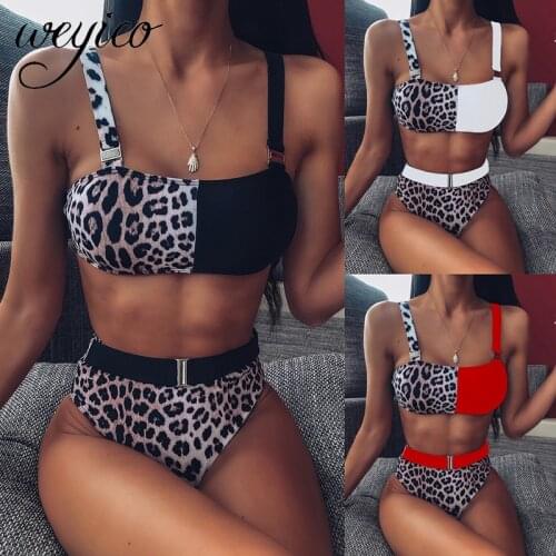 Bikini 2020 Sexy Leopard swimwear women biquini Bathing Suit Push Up Female Swimsuit High Waist Bikinis maillot de bain femme