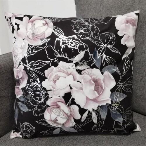 Foil Printed Stamping Flowers Square Sofa Cover Cushion Cover Throw Pillowcase Modern From Factory