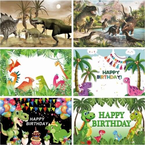 Laeacco Jurassic World Dinosaur Safari Jungle Wild Animal Birthday Party Decor Poster Photo Backdrop Photography Background