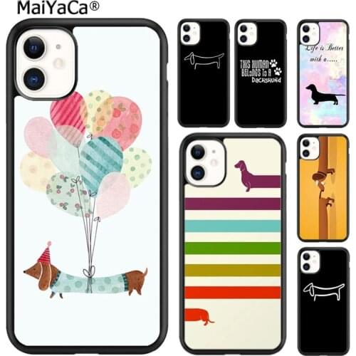 MaiYaCa Dachshund Dog Ballon Phone Case Cover For iPhone 5s SE 6s 7 8 plus X XR XS 11 12 pro max Samsung Galaxy S8 S9 S10 shell