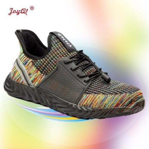 Men women safety boots fashion work sneakers casual male shoes plus size 35-48 JOY-142