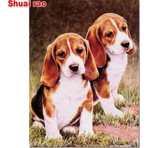 Beagles dog diamond painting 5 Pieces full square / round 5d diy diamond embroidery kits mosaic 3d Cross stitch,animals pet art
