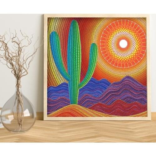 DIY 5D Mosaic Full Drill Special Shape Diamond Sunset Resin Painting Kit Rhinestone Drawing Home Art Craft Bedroom Decor