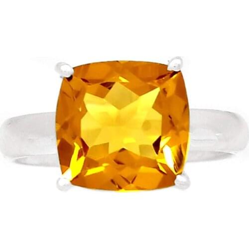 Genuine HONEY QUARTZ Ring 925 Sterling Silver, USA Size : 7, AR4299