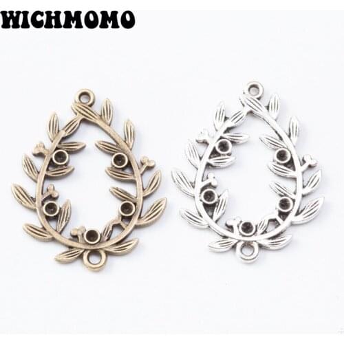 New 6pcs/bag 31*25mm Retro Zinc Alloy Water Drop Flowers Shape Connector Charms for DIY Necklace Earrings Jewelry Accessories