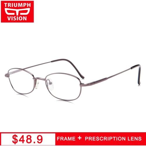 TRIUMPH VISION Prescription Eyeglasses Titanium Myopia Glasses Unisex Computer Reading Spectacles Clear Eyewear Oval Sight Lente