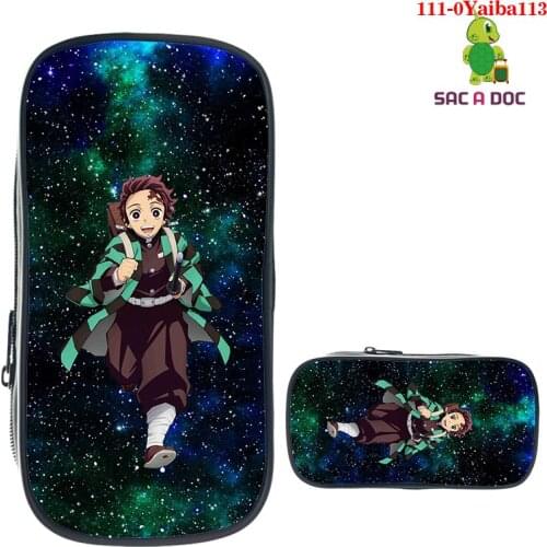 Anime Demon Slayer Kimetsu No Yaiba Kamado Tanjirou Pencil Case Cute Zipper Pencil Bag Anime3d Pencil Box Kids Stationery Gifts