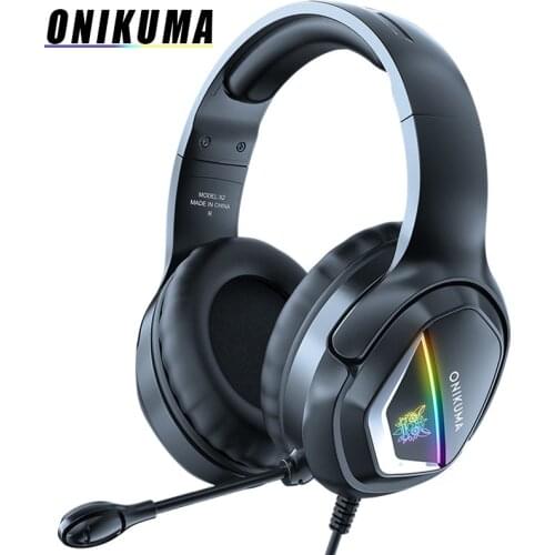ONIKUMA X2 Head-Mounted Professional Gaming Headset MIC LED For PC PS5 PS4 Pro Xbox One NS Switch RGB E-sports Gaming Headphone