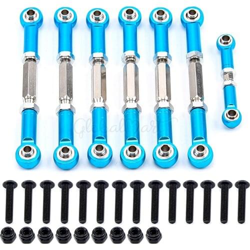 7PCS Adjustable Aluminum Turnbuckles Camber Link Rod Ends Sets for 1/10 Traxxas Slash 4X4 / 2WD Short Course Upgrade Parts
