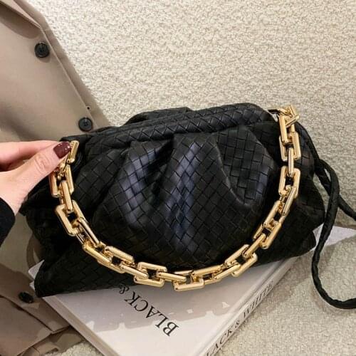 Luxury Brand Handbag Womens Bag Pu Leather Fashion Thick Chain Shoulder BagsTrendy Crossbody Bags For Women 2020 New Purse
