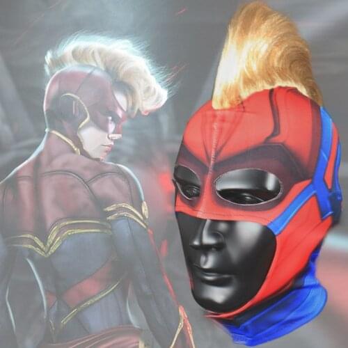 Captain Marvel Helmet Cosplay Mask Carol Danvers Superhero Masks for Halloween Party Costume ball role play props gift
