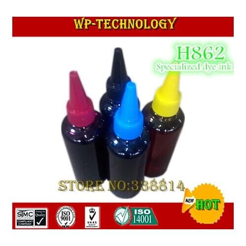 Specialized Dye ink suit for HP862 ,Refill ink suit for HPC5324 hpC5370 hpC5373 hpC5380 hpC5383 hpC5388 ,100Ml per color,4 color
