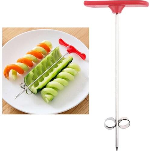 Stainless Steel Spiral Knives Creative Cucumber Rotary Cuter Spiral Coil Knife Household Fruit Vegetable Twist Knife
