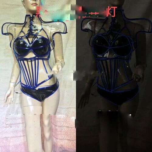 LED cold light men women technology costume gogo future warrior armor bar fluorescent party glowing