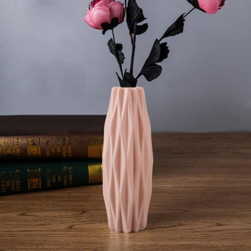 Flower Vase White Imitation Ceramic Flower Pot Decoration Home Plastic Vase