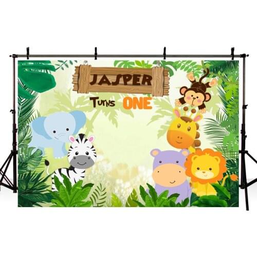 Vinyl Cloth Cartoon Baby Photocall Safari Party Children Custom Photo Studio Jungle Backdrops Background Backdrop Photography
