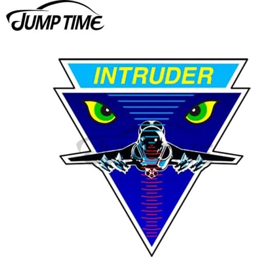 Jump Time 13 x 11.8cm For A-6 Intruder Logo Military Army Car Stickers Vinyl JDM Bumper Trunk Truck Graphics DIY VAN Fine Decal
