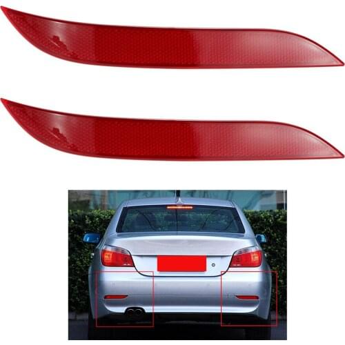 1Pair Car Left Right Rear Bumper Reflector Light Set For BMW 5 Series E60 525i 528i 530i 535i 545i 2004-2007