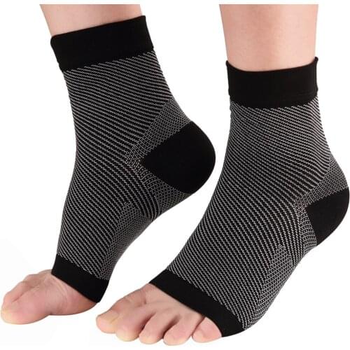 1 Pair Ankle Brace Compression Support Sleeve Plantar Fasciitis Socks Black