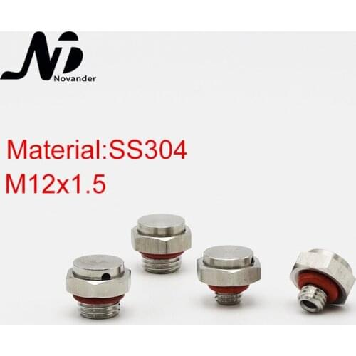 10 pcs M12x1.5 Waterproof Air Permeable Metal Screw Vent Plug SS304 M12*1.5 Stainless Steel Breathable Screw Vent Valve