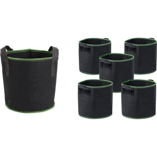 10 Pack Mini Garden Flowers Plant Grow Bags for Potato,Carrot,Tomato,5 Pack 2 Gallon & 5 Pack 1 Gallon