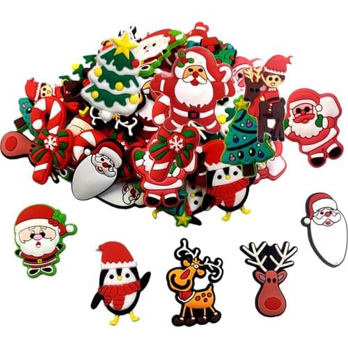 100Pcs Plastic Flatback Christmas Craft Buttons for DIY Scrapbooking Embellishment Nail Craft Jewelry Making Findings Supplies