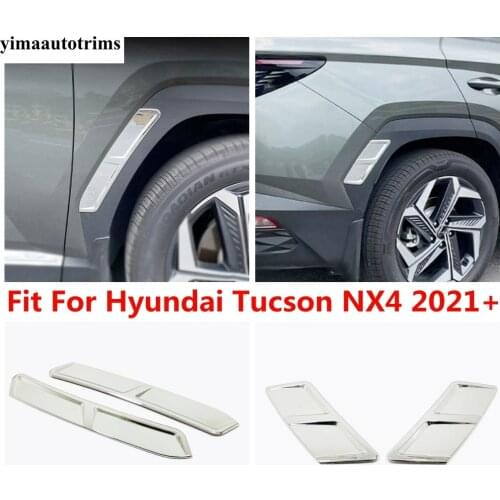 Car Side Air Flow Fender Decor Protection Cover Trim Sticker For Hyundai Tucson NX4 2021 2022 Accessories 2Pcs Exterior