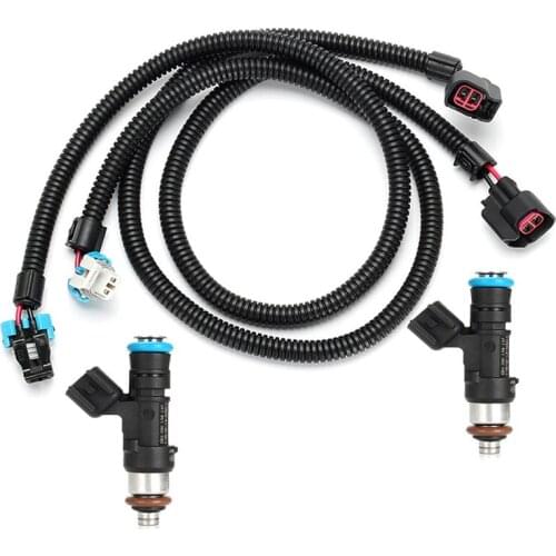 2PCS Fuel Injector Nozzle + 2PCS Harness Plug Connector for Polaris Ranger RZR XP 800 OEM 0280158197 GX1111IJ117XG 1204318