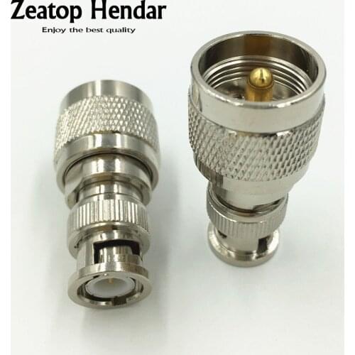 2Pcs Brass UHF Male PL259 PL-259 to BNC Male Jack RF coaxial Adapter UHF to BNC Connector