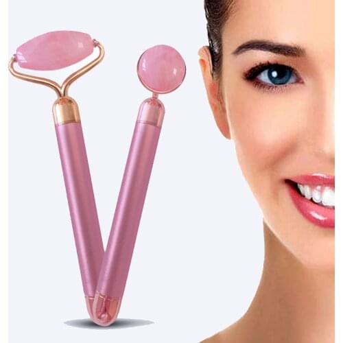 2 in 1 Set Beauty Bar Jade Stone Facial Roller Face Vibration Nu Skin care Massager Device Face Slim Lifting Tool Facial machine