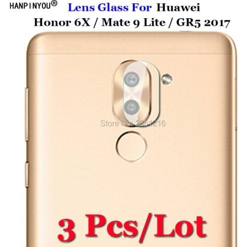 3 Pcs/Lot For Huawei Honor 6X / Mate 9 Lite Ultra Clear Soft Transparent Tempered Glass Back Camera Lens Screen Protector Film