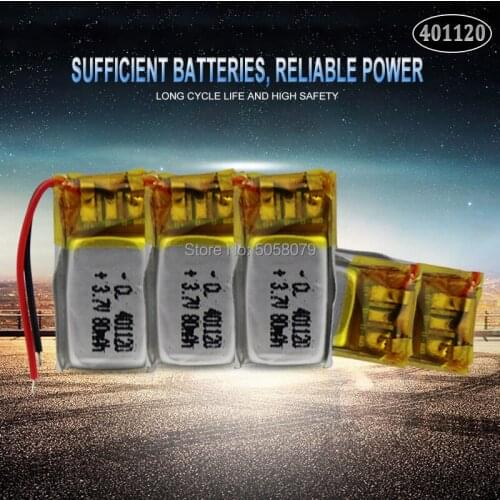 5pcs 3.7V 60mAh 401120 rechargeable li ion battery li polymer battery for MP3 MP4 GPS bluetooth speaker headset smart watch