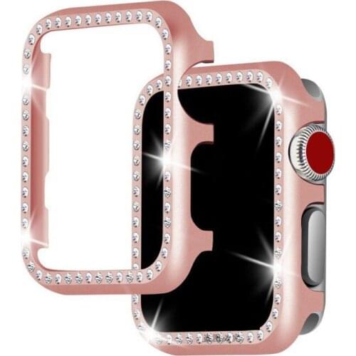 Diamond Case For Apple watch Cover 42mm 38mm 40mm 44mm Series 4/3/2/1 Aluminum Alloy Metal Frame Bumper For iWatch Shell Band