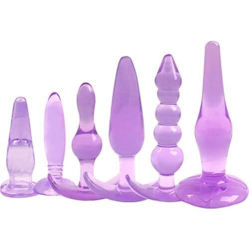 6Pcs/Set Silicone Butt Plug Anal Dildo Prostate Massager Waterproof P-Spot Stimulation Sex Toys For Women Men