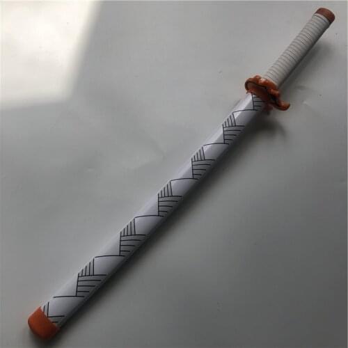 Anime 1:1 Cosplay Kimetsu no Yaiba Sword Weapon Demon Slayer Rengoku Kyoujurou B Cosplay Sword Ninja Knife wood toy 80cm
