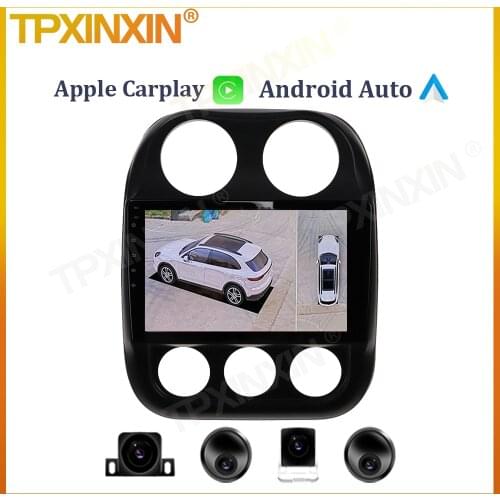 6+128G For Jeep Compass 2010 - 2016 Android Car Radio Multimedia Player Auto Stereo Navigation GPS Wifi Carplay 360 camera