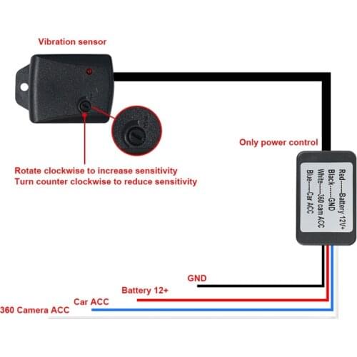 Car Universal Anti Theft Sensor Adjustable Car 360 Panoramic Detection Vibration Sensor Alarm Anti-Theft Device
