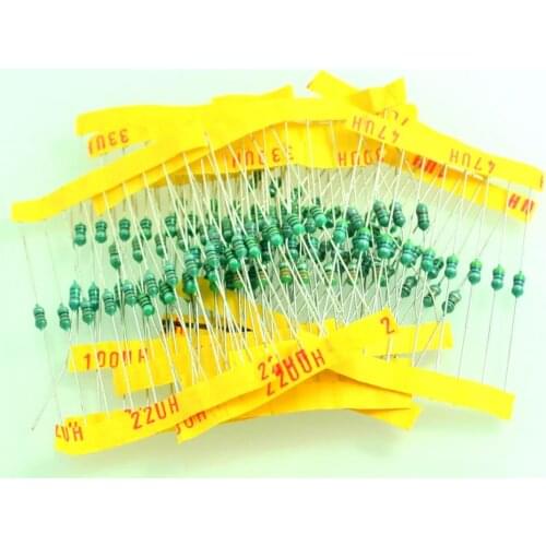 Free shiiping 0307 1/4W Inductors 1UH-1MH 12valuesX10pcs=120pcs Inductors Assorted Set Kit