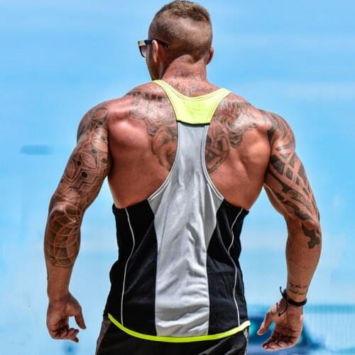 2021 Quick Dry Workout Running Vest Men Elastic Gyms Tank Top Training Gym Sport Tshirt Sleeveless Fitness Top Undershirt