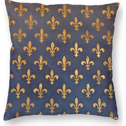 Florence Throw Pillow Cover Decoration Square Double-sided Printing Fleur De Lis Lily Flower Symbol Flag Cushion Cover for Car