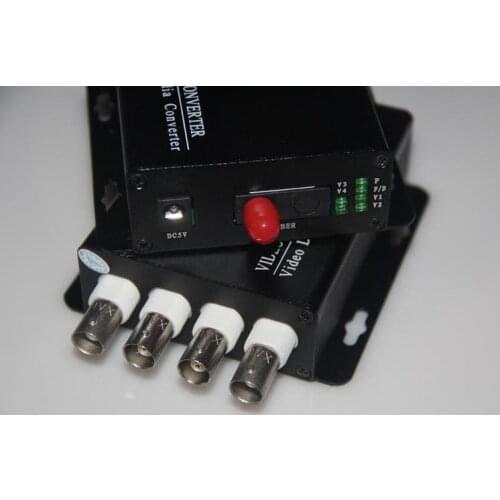 FedEx/EMS Free Shipping,1pair 4 channel video data fiber optic media converter,4v1d,RS485,FC/Single mode,Anti-lightning
