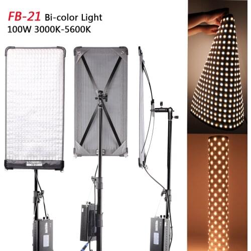 Soonwell FB-21 Studio Flexible LED Light Panel Video Lighting Lamp Mat Bi-color Photography Light 100W 3000K-5600K Color