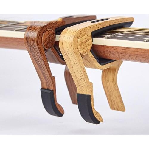 Guitar Capo Wood Grain Multifunction Aluminium Alloy With Pin Puller Pick Holder Portable Electric Guitars Paddle Groove Capo