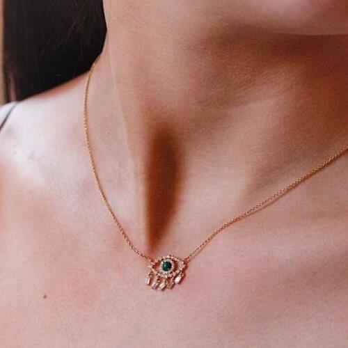 Classic cz evil eye jewelry bohemia boho fashion sparking bling Cubic zirconia evil eye charm necklace