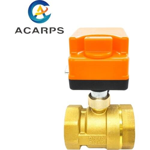 1-1/2" Brass Electric Ball Valve Two-Wire One-Control Two-Way Electric Actuator Internal Thread With Manual Switch